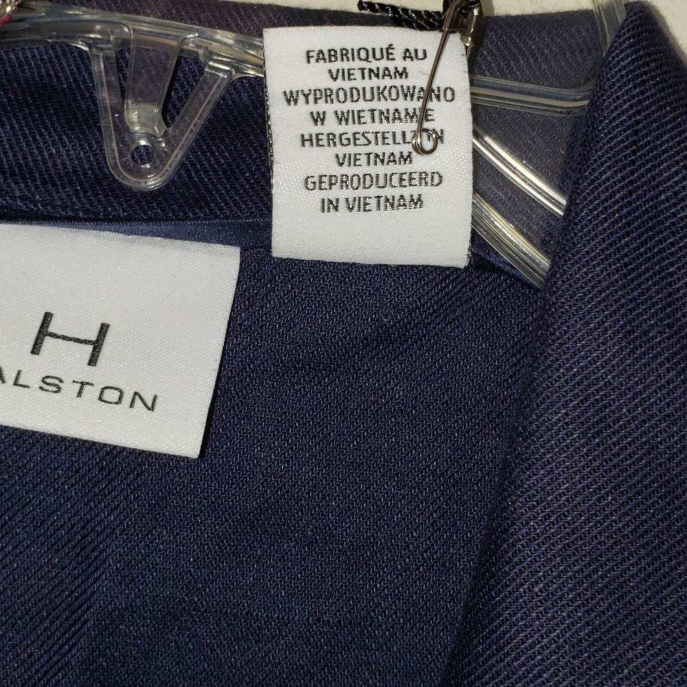 H by Halston Sleeveless Linen Dress Navy Blue size 8. NWT - Picture 4 of 12